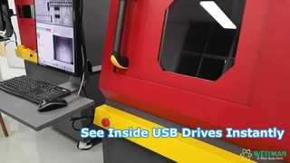 USB flash diskin iç yapısını incelemek için otomatik X-ışını inceleme ekipmanı X6800'ü kullanın